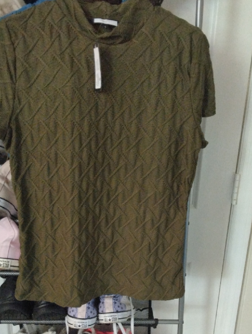 Discreet Olive Green Sleeveless Top
